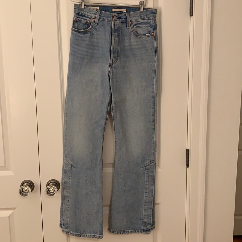 Levi’s ribcage split flare denim jeans